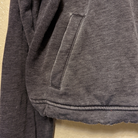 Burnout Grey Fleece Half-Zip Cropped Pullover Medium from Aeropostale - Picture 3 of 6
